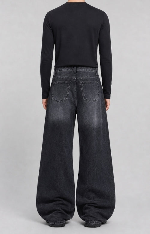 Faded Black Wide-Leg