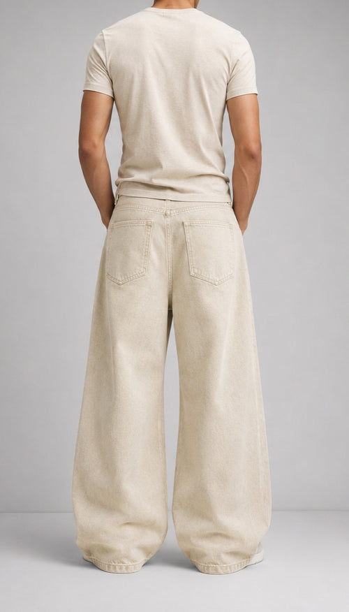 Beige Wide-Leg