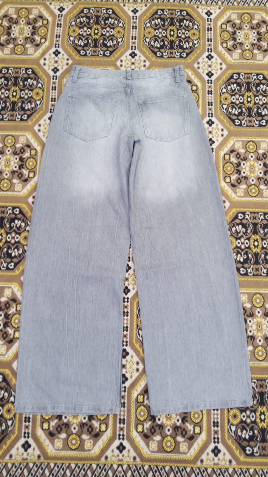 Grey Washed Wide-Leg