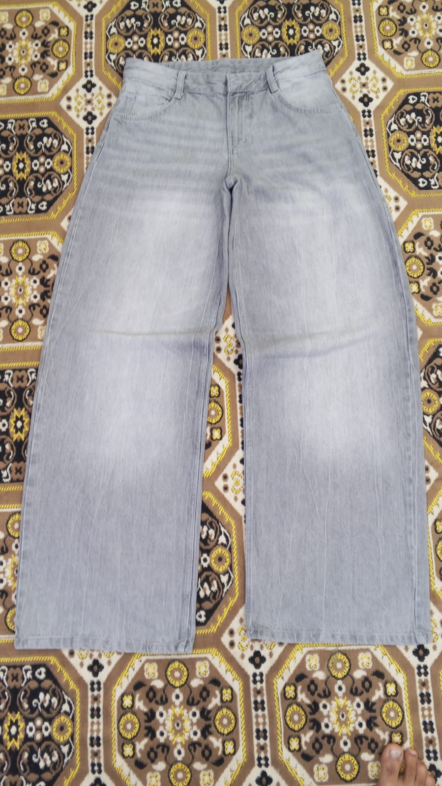 Grey Washed Wide-Leg